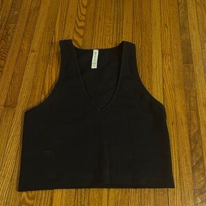 Athleta Black Cropped ribbed Sleeveless Top - size S - perfect condition
